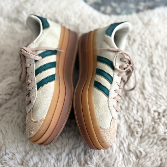 Adidas Gazelle Bold Platform Sneakers – Cream White / Collegiate Green – Size 7 - Picture 8 of 16